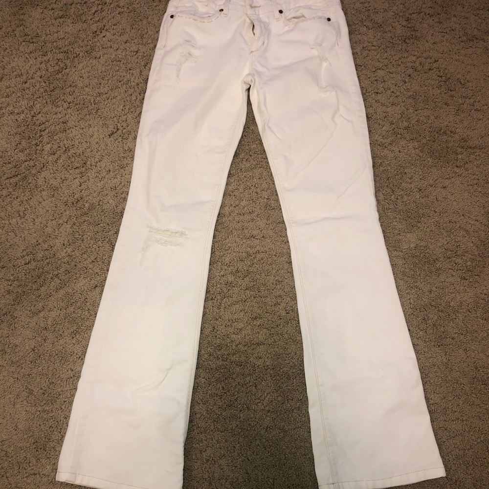 Joe’s Jeans White Destroyed Boot Leg “Rocker” Fit